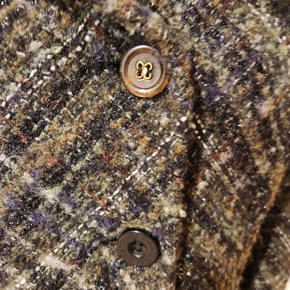Desigual wool coat size 44 or Large gray/brown with subtle black metallic thread - Picture 10 of 14